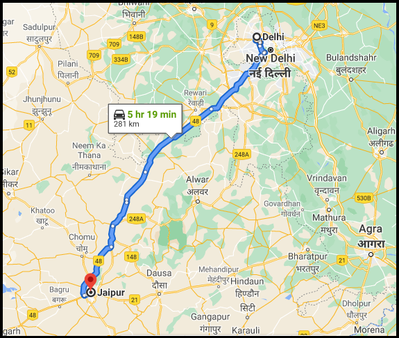 Delhi To Jaipur Distance 